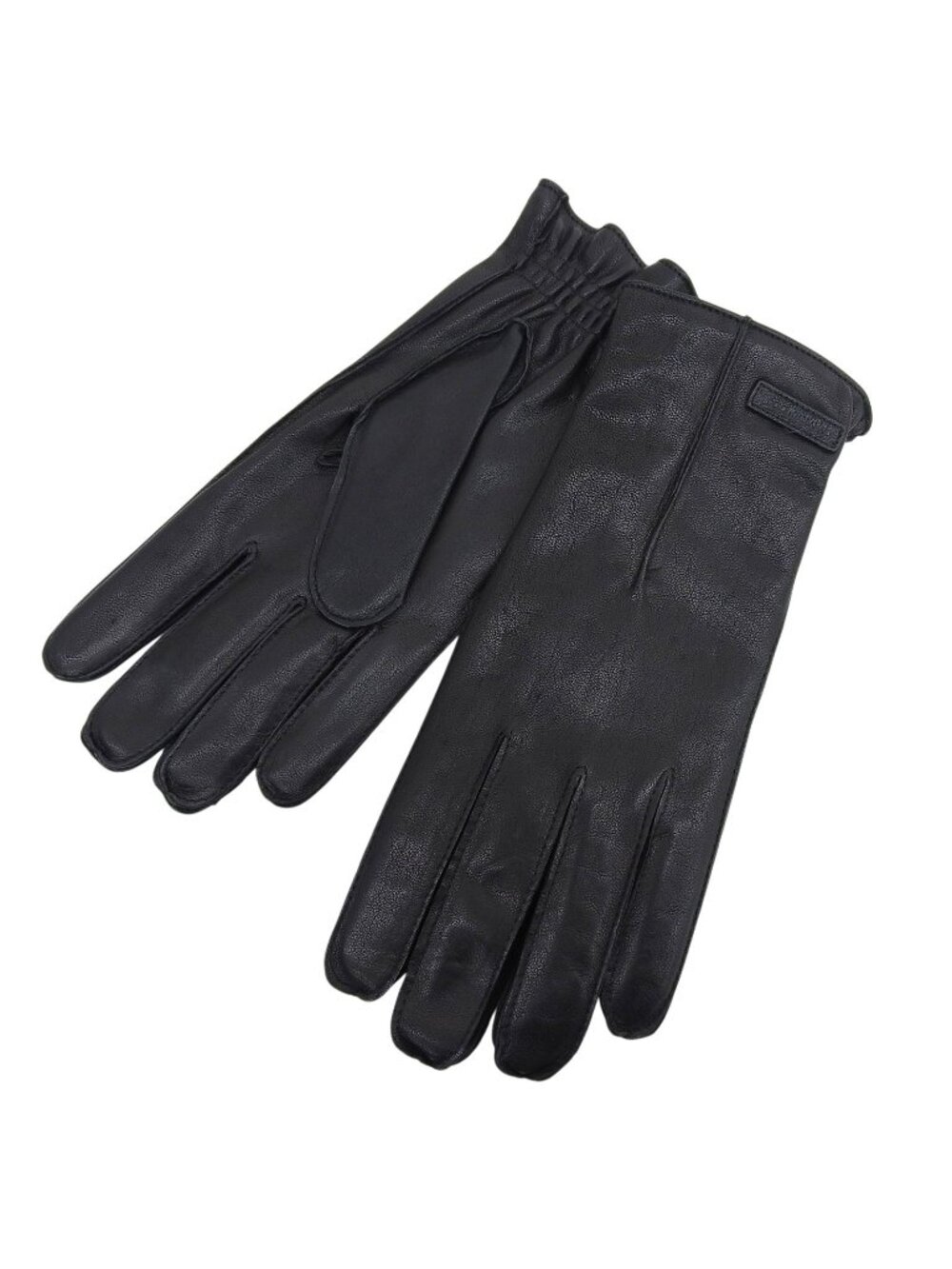 Dolce & Gabbana Lambskin Logo Patch Leather Gloves Black